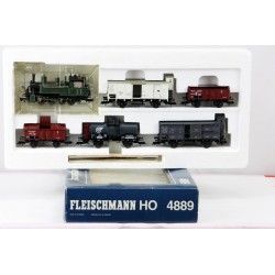 Fleischmann HO art. 4889 set locomotiva vapore + carri merce